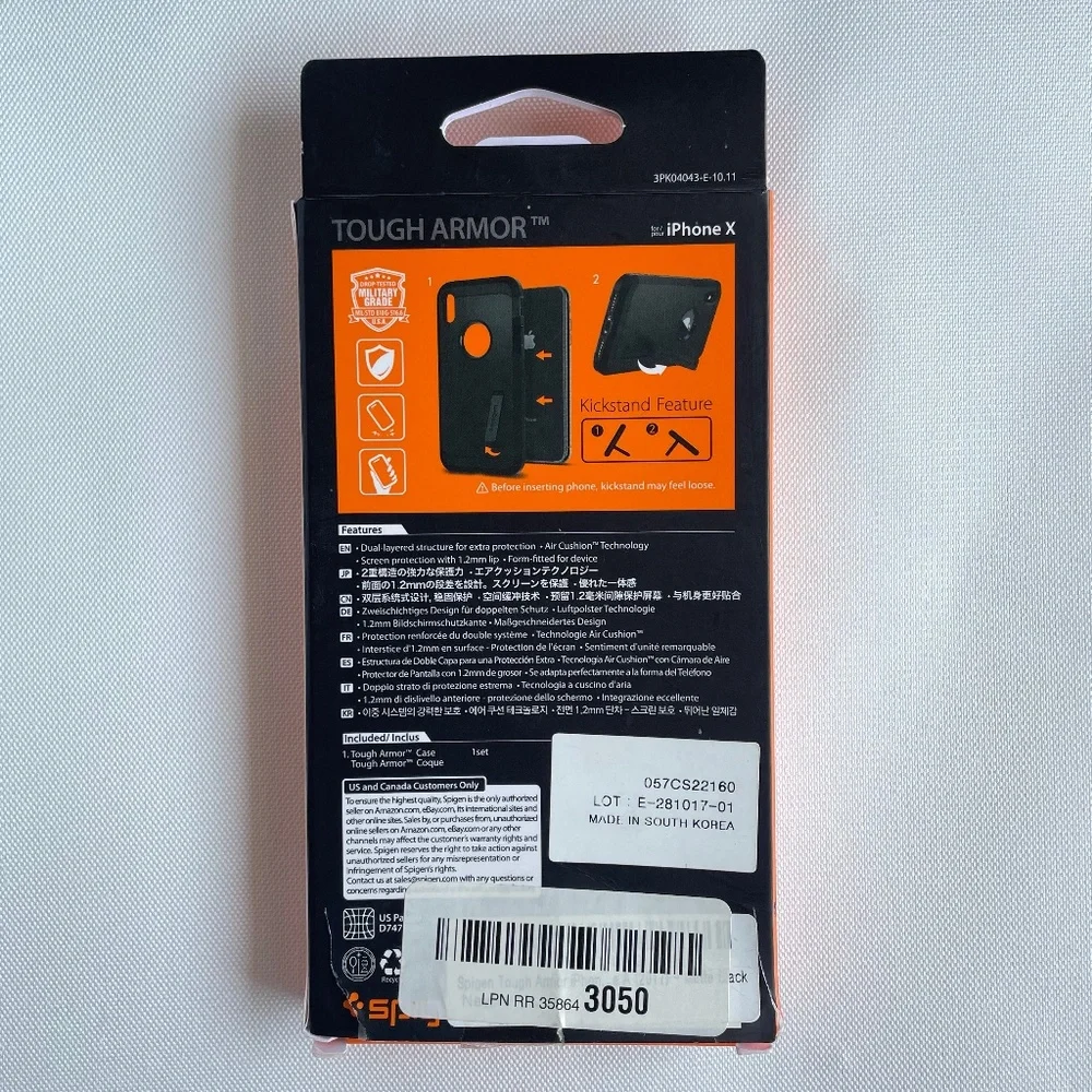 Black Spigen iPhone X Case with Kickstand